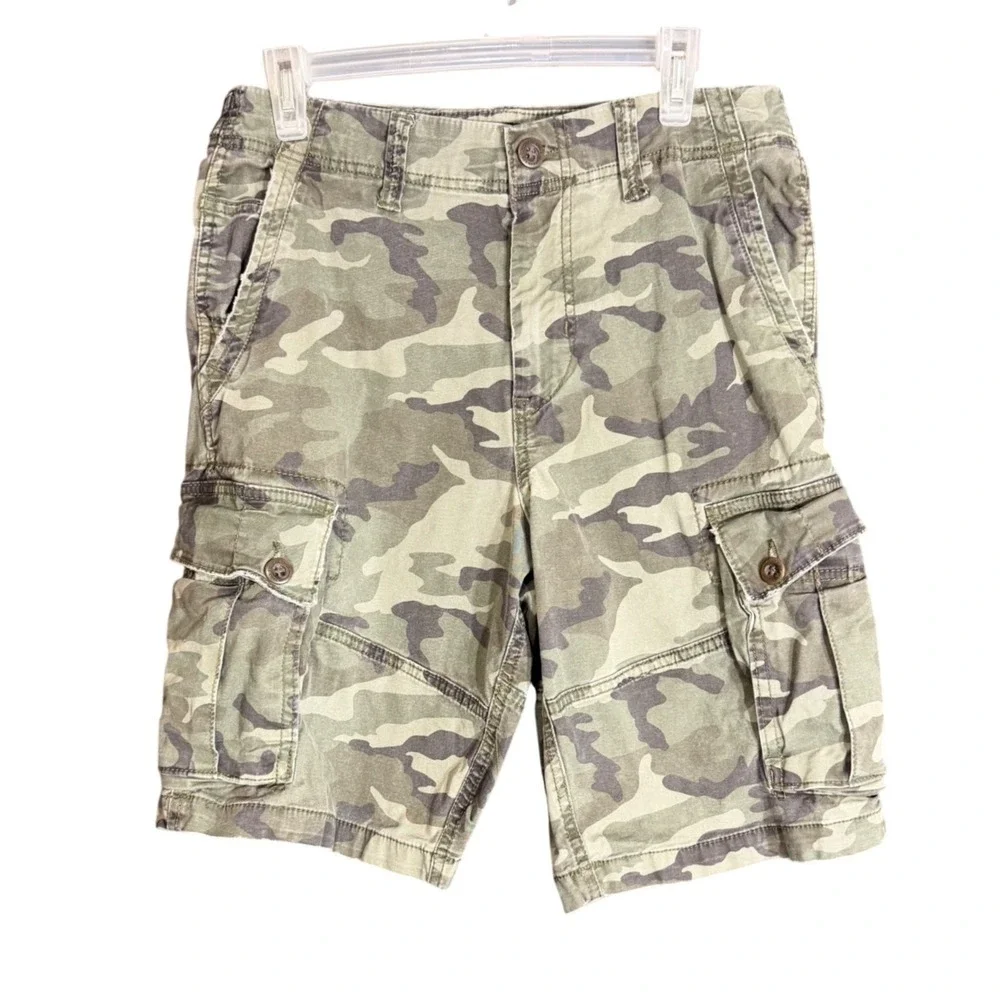 American Eagle Mens Size 31 Next Level Flex Camo Cargo Shorts Classic Stretch